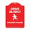 Signmission Drive Slowly Children Playing Heavy-Gauge Aluminum Architectural Sign, 24" x 18", RW-1824-9851 A-DES-RW-1824-9851 - alternate 1